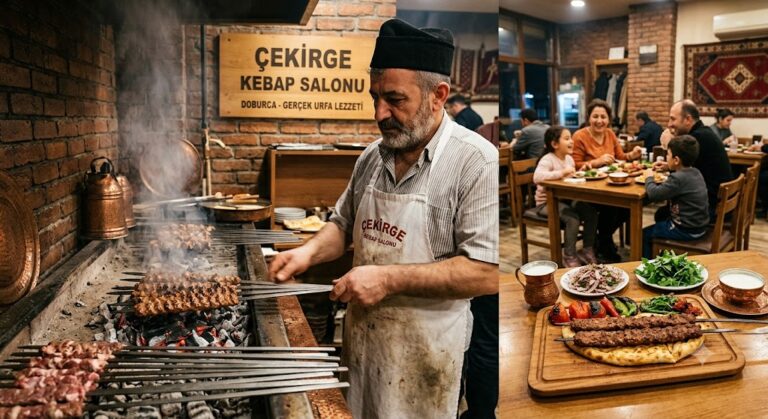 Çekirge ve Doburca bölgesinde odun ateşinde hazırlanan hakiki Urfa kebabı, tırnak pide ve taze mezeler